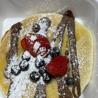 Pancakes Berries and Nutella
