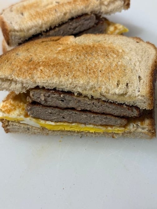 Turkey Sausage & Egg Sandwich.