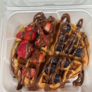 Berries And Nutella Waffles