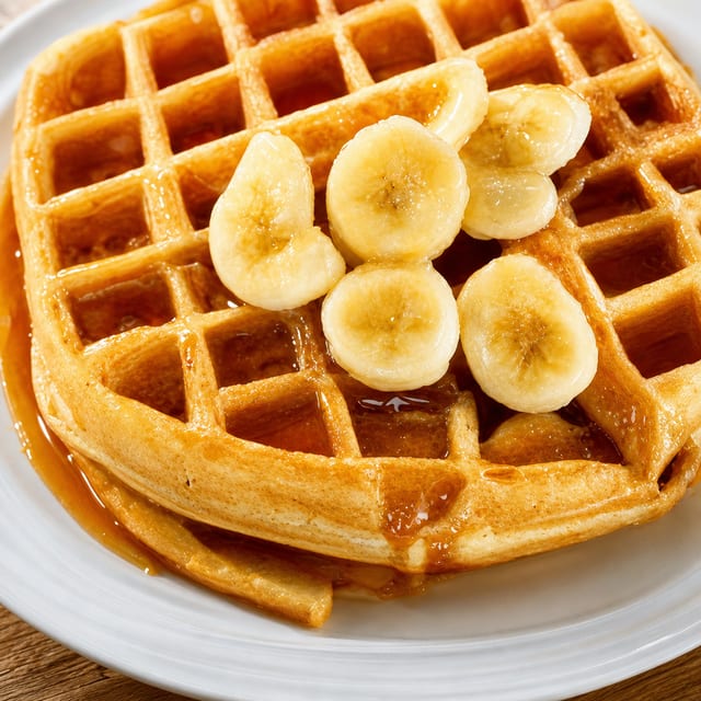 Banana and Peanut Butter Waffle.
