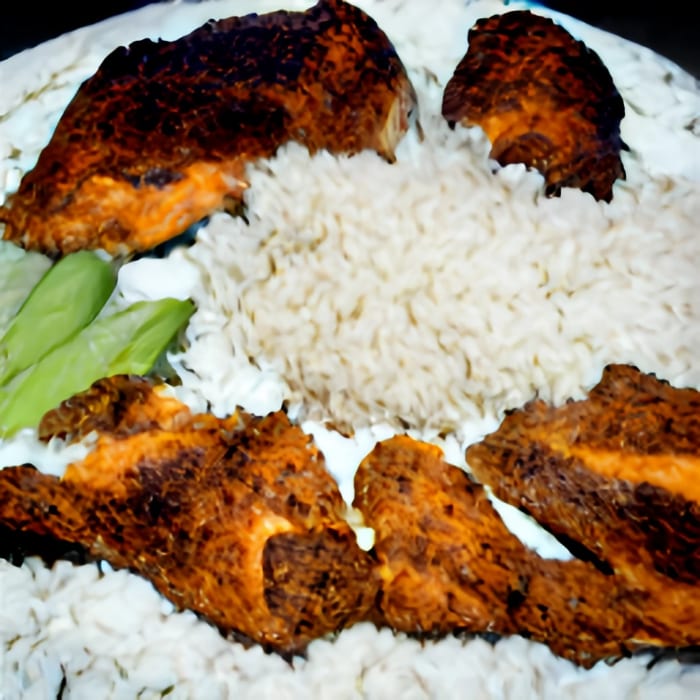 Blackened Swai Fish Dinner Over Rice.
