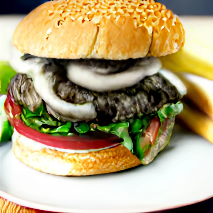 Mushroom & Swiss Burger.