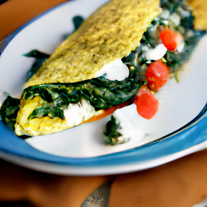 Spinach & Feta Omelette.