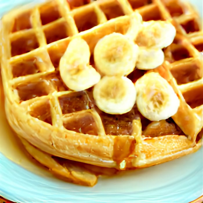 Banana and Peanut Butter Waffle.